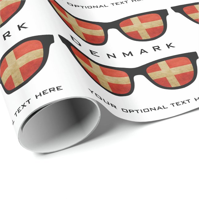 Papel De Regalo Sombras danesas personalizado texto y ajuste de re (Esquina del rollo)