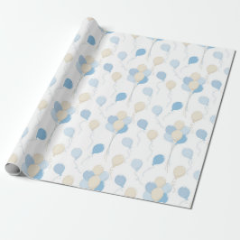 PAPEL DE REGALO SOMBRAS DE BALONES AZULES Y TÁN