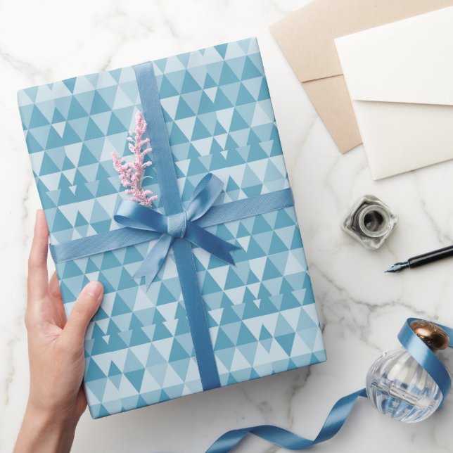 Papel De Regalo Sombras del árbol W de navidad retro de triángulo  (Regalar)