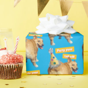 Papel De Regalo Sombrero de cumpleaños para trasero de Corgi