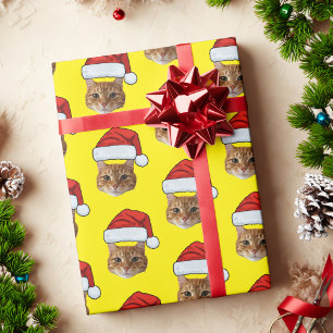Papel De Regalo Sombrero de gato lindo   Navidades de gatos person