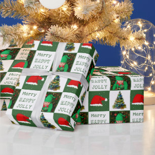 Papel De Regalo Sombrero de Santa Árbol de Navidad Alegre y Divert