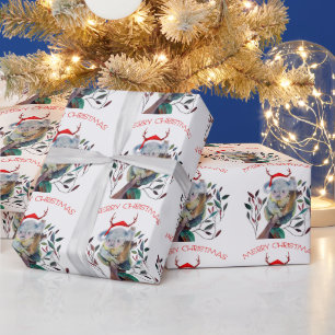 Papel De Regalo Sombrero de Santa Koala Australiano Feliz Navidad