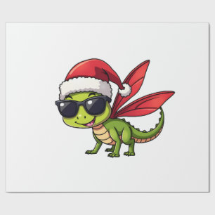 Papel De Regalo Sombrero de Santa libélula de Navidad divertido Xm