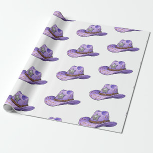 Papel De Regalo Sombrero de vaquera morado claro