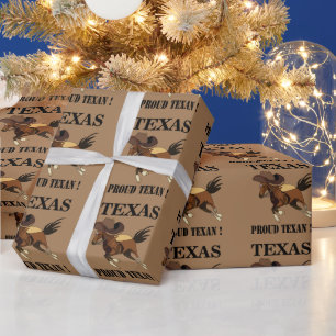 Papel De Regalo Sombrero de Vaquero Caballo Orgulloso Tejano Texas