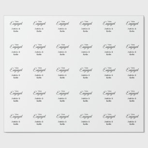 Papel De Regalo Somos pareja comprometida nombre romántico elegant