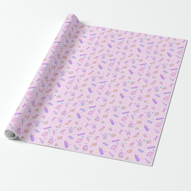 Papel De Regalo Soñando con los refrigerios de verano (Desenrollado)