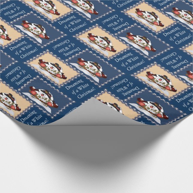 Papel De Regalo Soñando con un Navidad blanco (Esquina)