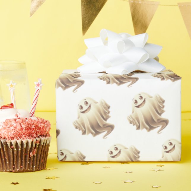 Papel De Regalo Sonrisa fantasma de Halloween (Fiesta de cumpleaños )