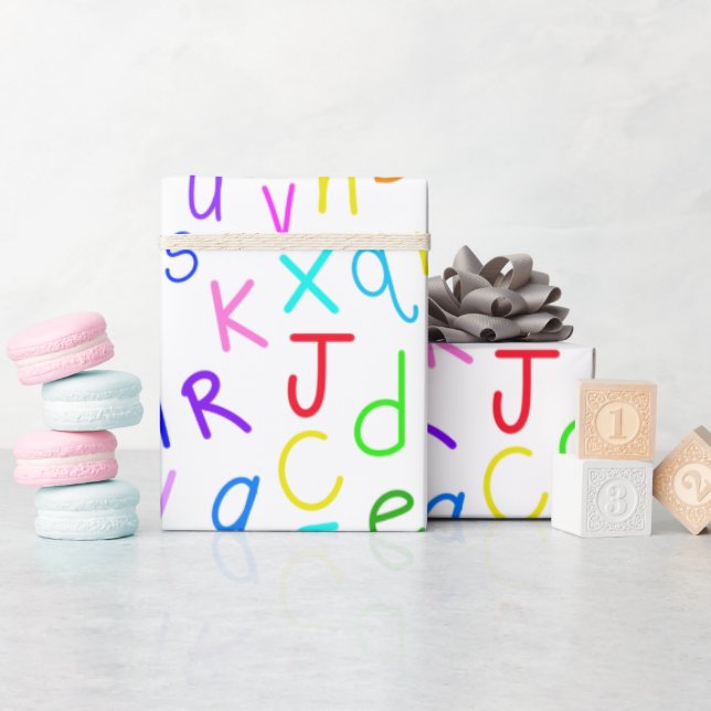 Papel De Regalo Sopa de letras (sobre blanco) (Baby Shower)
