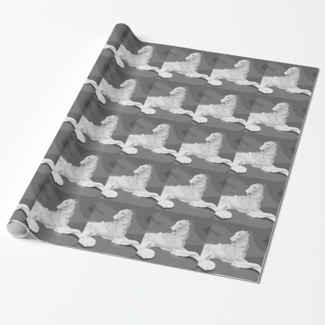 Papel De Regalo Sophisticate del Borzoi (Desenrollado)