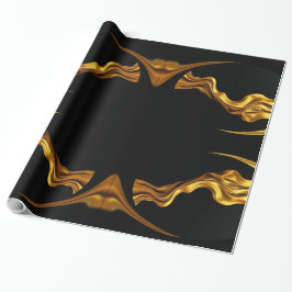 Papel De Regalo Sophisticated Presentation: Black& & Gold Abstract