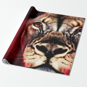 Papel De Regalo Sorprendente león masculino salvaje