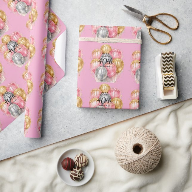 Papel De Regalo Sorpresa de cumpleaños en silencio (Artesanía)