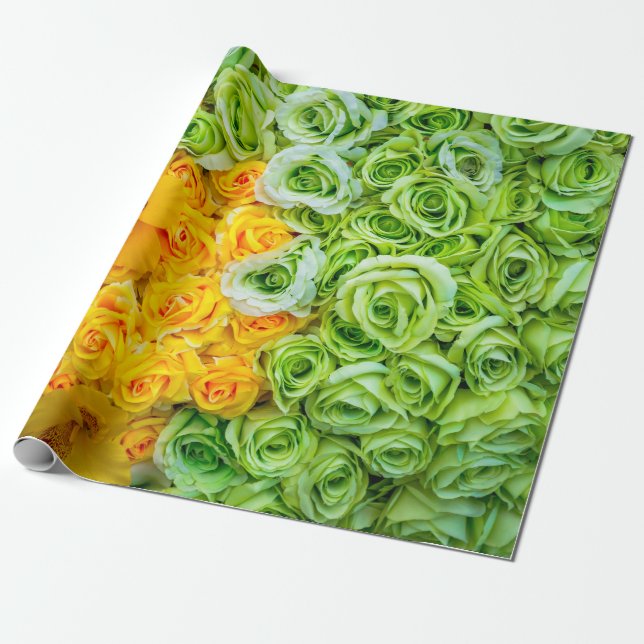 Papel De Regalo Sótano de rosas, hermoso, flor, ramo, (Desenrollado)