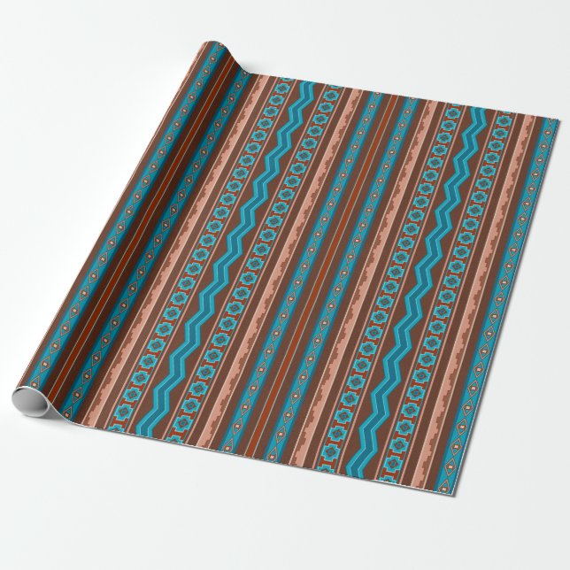 Papel De Regalo Southwest Style Geometric Cameron Gorge Design (Desenrollado)