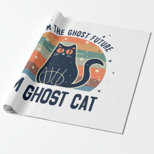 PAPEL DE REGALO SOY EL FUTURO FANTASMA, GATO FANTASMA