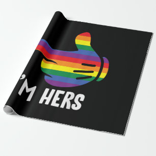 Papel De Regalo Soy su pareja lesbiana arcoíris divertida Orgullo