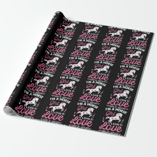 Papel De Regalo Soy un Chica de Caballos Fácil De Amar De Dura.