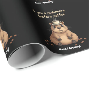 Papel De Regalo Soy una pesadilla antes del café, lema de los aman