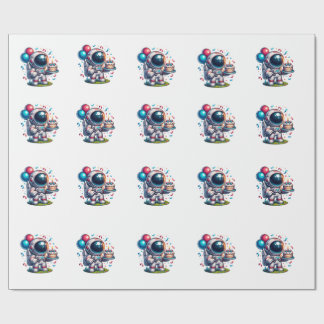 Papel De Regalo Space Explorer Astronaut Birthday Wrapping Paper 