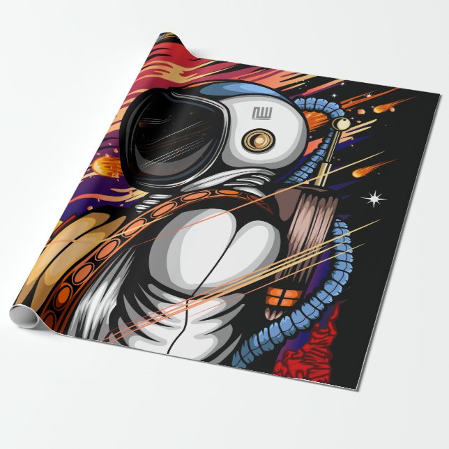 Papel De Regalo Spaceman (Desenrollado)