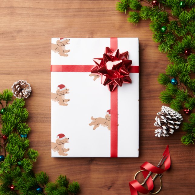 Papel De Regalo Spaniel Perro Navidad  (Regalo de vacaciones)