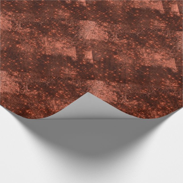 Papel De Regalo Spark Burgundy Honey Bronze Gold Star Bridal (Esquina)