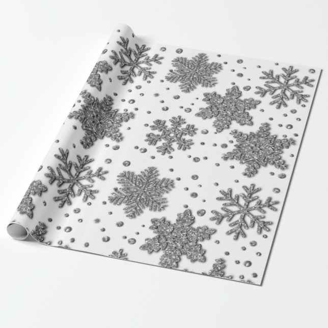 Papel De Regalo Sparkke latus snowflakes (Desenrollado)