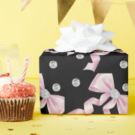 Papel De Regalo Sparkle Pink Coquette Bow 1