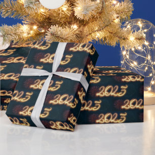Papel De Regalo Sparkling Happy New Year Fireworks 2025