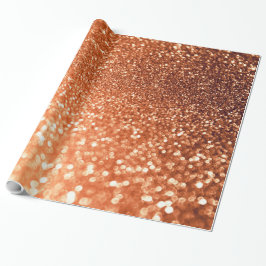 Papel De Regalo Sparkling Ombre Copper Shiny Trendy Purpurina