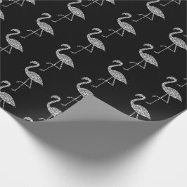 Papel De Regalo Sparkly flamingo purpurina plateado brillante patr