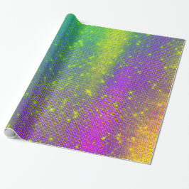 Papel De Regalo Sparkly Miami Bright Sequin Bamboo Púrpura Pink