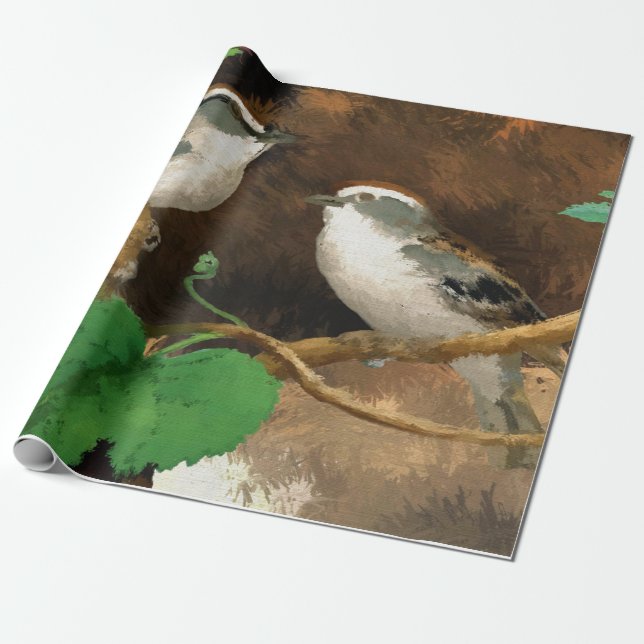 Papel De Regalo Sparrows (Desenrollado)