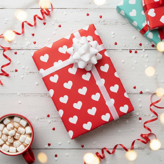 Papel De Regalo Special Occasion Red And White Heart Patterned (Special Occasion Red And White Heart Patterned Wrapping Paper
)