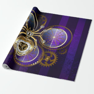 Papel De Regalo Spider Steampunk sobre fondo morado