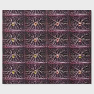 Papel De Regalo SPIDER Y WEB CON GEMSTONES Halloween