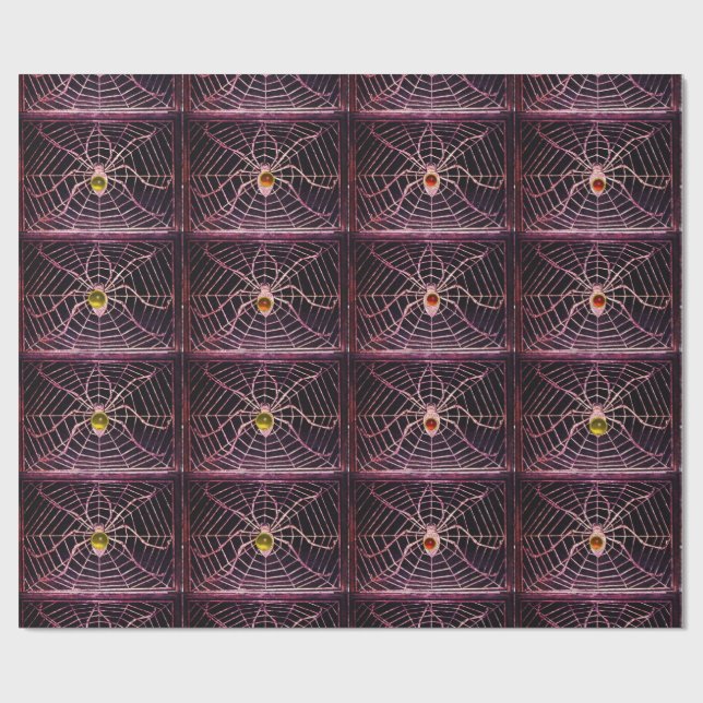 Papel De Regalo SPIDER Y WEB CON GEMSTONES Halloween (Superficie plana)