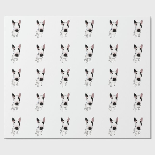 Papel De Regalo Spike el Bull Terrier Inglés (Superficie plana)