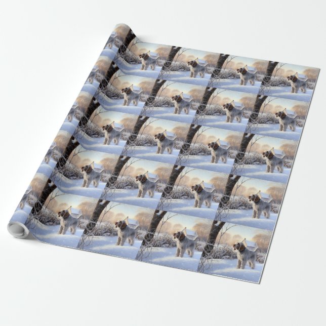 Papel De Regalo Spinone Italiano Deja que nieve Navidad (Desenrollado)