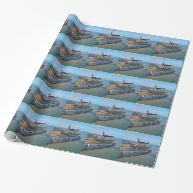 Papel De Regalo Spitfire sobre Inglaterra (Desenrollado)