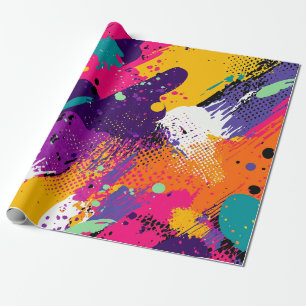 Papel De Regalo Splash de color abstracto en estilo de historieta