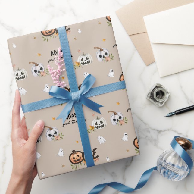 Papel De Regalo Spooky Little Pumpkin First Birthday (Regalar)