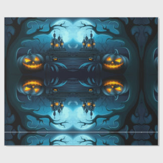 Papel De Regalo Spooky Pumpkin & Ghost Wrapping Paper for Parties