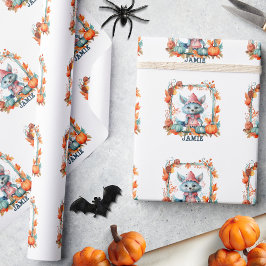 Papel De Regalo Spooky Whimsical Fox Pumpkin Patch Halloween
