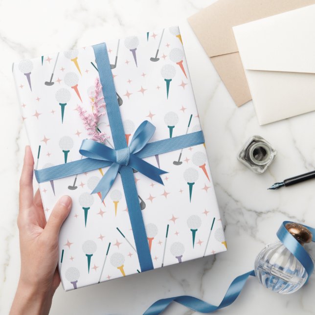 Papel De Regalo Sporty Charm Golf Themed Birthday Fun Playful (Regalar)