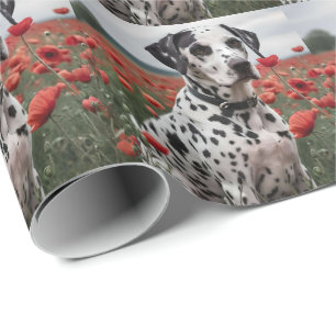 Papel De Regalo **"Spots of Joy: Dalmatian in a Red Poppy Field"**