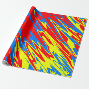 Papel De Regalo Spray Paint Rojo Amarillo Azul